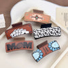 Women's Western Cowboy Style Handmade Plastic And Resin Playing Card Printed Shark Clip Hair Accessories