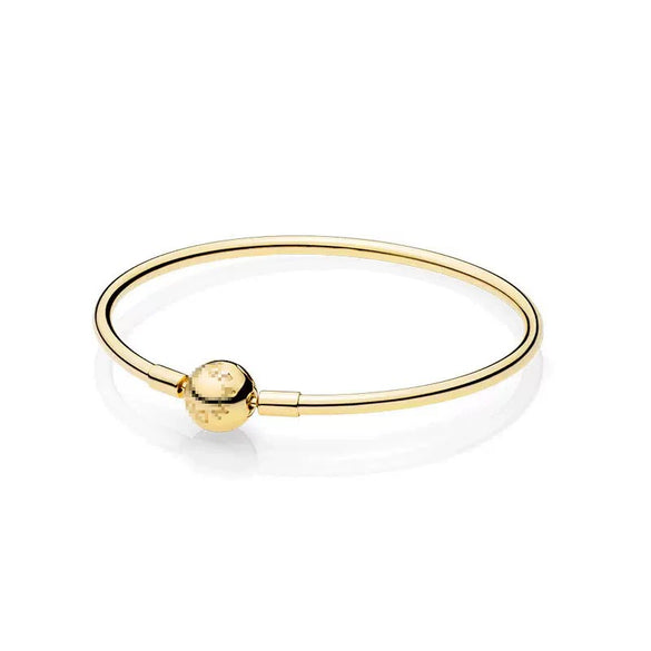 Women's White Copper Silver Plated Bracelet With Round Button And Snake Bone Chain Simple Geometric Jewelry