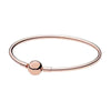 Women's White Copper Silver Plated Bracelet With Round Button And Snake Bone Chain Simple Geometric Jewelry