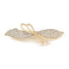 Women's White Crystal Hair Clip With Diamond Design And Electroplating Treatment