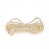 Women's White Crystal Hair Clip With Diamond Design And Electroplating Treatment