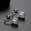 Women's White Geometric Microinlaid Zircon Copper Earrings With Electroplated Finish Fashion Jewelry Wholesale