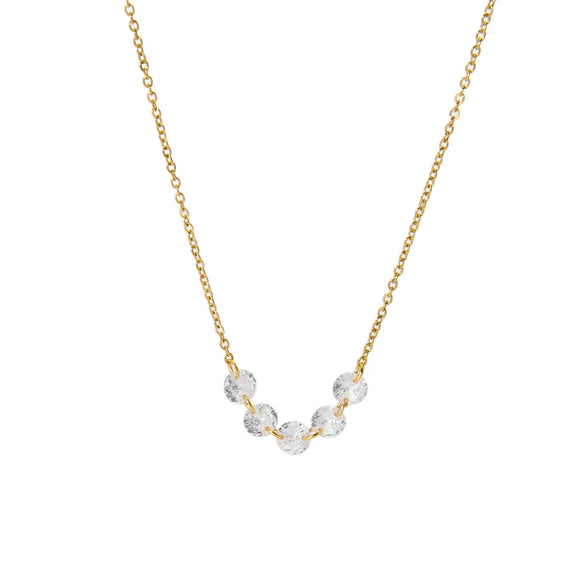 Women's Wholesale Stainless Steel Necklace With Geometric Pattern And Pvdp Furnace Real Gold Treatment