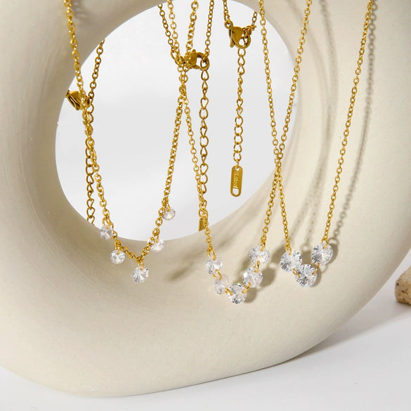 Women's Wholesale Stainless Steel Necklace With Geometric Pattern And Pvdp Furnace Real Gold Treatment