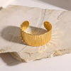 Women's Wide Geometric Stainless Steel Bracelet With Goldplated Finish Fashion Jewelry
