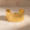 Women's Wide Geometric Stainless Steel Bracelet With Goldplated Finish Fashion Jewelry