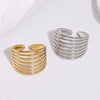 Women's Wide Gold Tone Stainless Steel Open Ring With Simple Geometric Round Design And Electroplated Finish