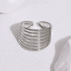 Women's Wide Gold Tone Stainless Steel Open Ring With Simple Geometric Round Design And Electroplated Finish