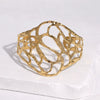 Women's Wide Hollow Geometric Stainless Steel Bracelet With Electroplated Gold Finish And Simple Luxury Style