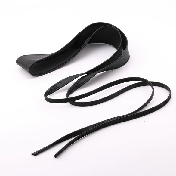 Women's Wide Imitation Leather Waist Belt With Double Ring Bow Design For Elegant Fashion Outfits