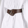 Women's Wide Pu Elastic Waist Belt With Retro Dshaped Alloy Buckle Statement Cinch Belt Accessory