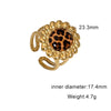 Women's Wide Stainless Steel Open Ring With Leopard Print Geometric Design And Electroplated Light Luxury Finish