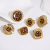 Women's Wide Stainless Steel Open Ring With Leopard Print Geometric Design And Electroplated Light Luxury Finish