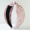 Women's Widebrimmed Hair Hoop Headband Fabric Knot Beaded Bowknot Alloy Glass Drill Set With Pearls Sweet Accessories