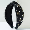 Women's Widebrimmed Hair Hoop Headband Fabric Knot Beaded Bowknot Alloy Glass Drill Set With Pearls Sweet Accessories