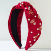 Women's Widebrimmed Hair Hoop Headband Fabric Knot Beaded Bowknot Alloy Glass Drill Set With Pearls Sweet Accessories