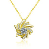 Women's Windmill Moissanite Pendant Necklace S925 Sterling Silver Geometric Light Luxury Electroplated Cross Chain