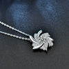 Women's Windmill Moissanite Pendant Necklace S925 Sterling Silver Geometric Light Luxury Electroplated Cross Chain