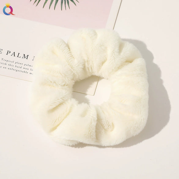 Women's Wool And Cloth Handmade Striped Large Intestine Hair Ring Hair Accessories