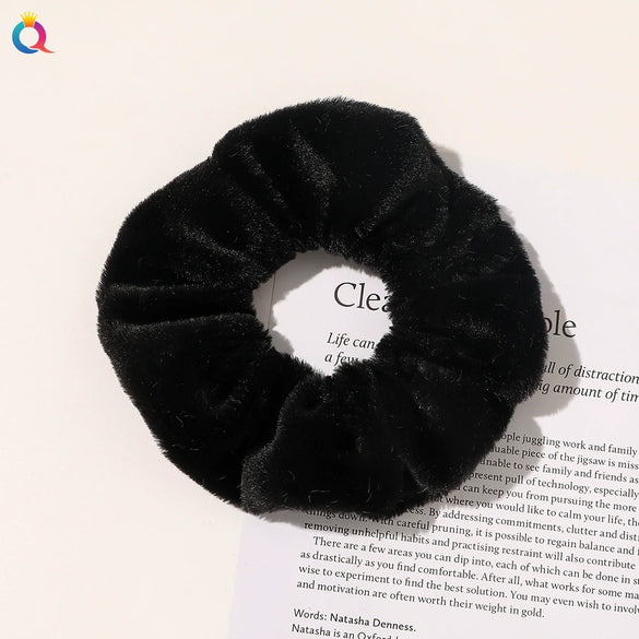 Women's Wool And Cloth Handmade Striped Large Intestine Hair Ring Hair Accessories