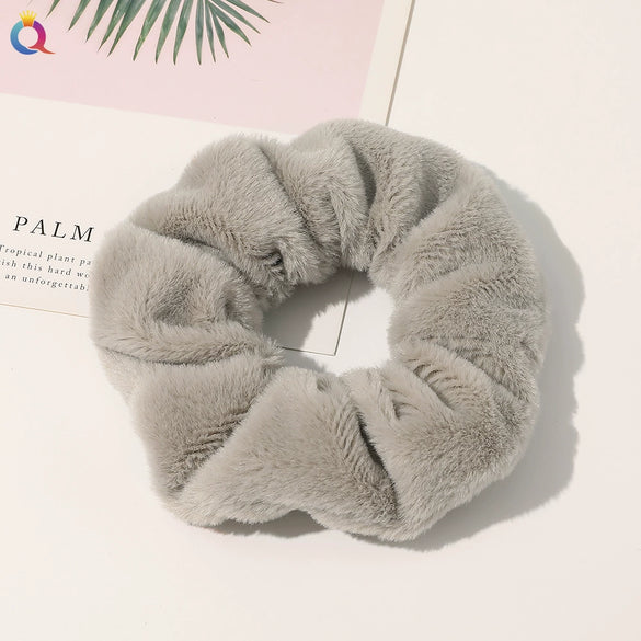 Women's Wool And Cloth Handmade Striped Large Intestine Hair Ring Hair Accessories