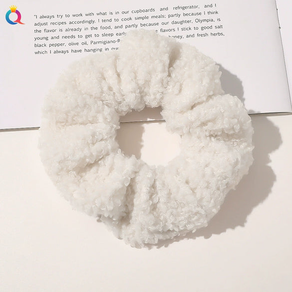 Women's Wool And Cloth Handmade Striped Large Intestine Hair Ring Hair Accessories