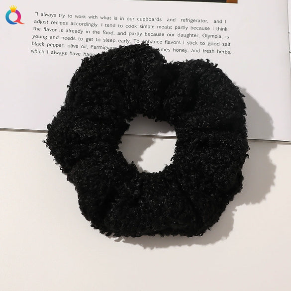 Women's Wool And Cloth Handmade Striped Large Intestine Hair Ring Hair Accessories