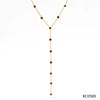 Women's Y Shaped Zircon Tassel Stainless Steel And Titanium Steel Necklace With Electroplating Treatment