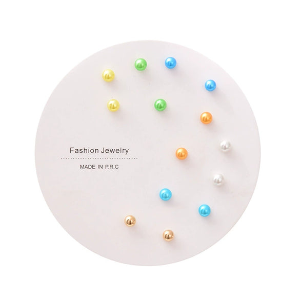 Women's Zinc Alloy And Stainless Steel Geometric Oneweek Earring Set With Diamond Design