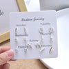 Women's Zinc Alloy And Stainless Steel Geometric Oneweek Earring Set With Diamond Design