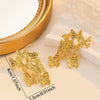 Women's Zinc Alloy Butterfly Statement Earrings With Electroplated Finish Bold Exaggerated Animal Design And Retro Fashion Style