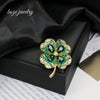 Women's Zinc Alloy Fourleaf Clover Artistic Literary Style Electroplating Brooch