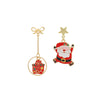 Women's Zinc Alloy Geometric Earrings With Christmas Tree Santa Claus Snowman Bell Elements Light Luxury Electroplated