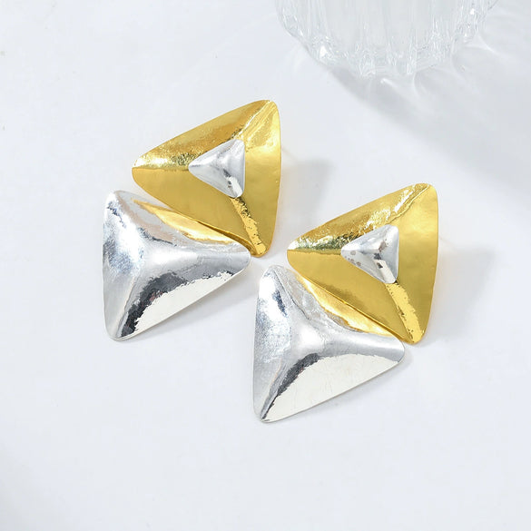 Women's Zinc Alloy Geometric Exaggerated Light Luxury Electroplated Triangle Earrings