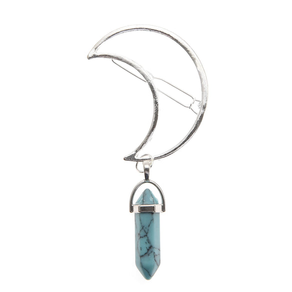 Women's Zinc Alloy Geometric Moon And Hexagonal Pendant Hairpin Retro Minimalist Hair Accessory