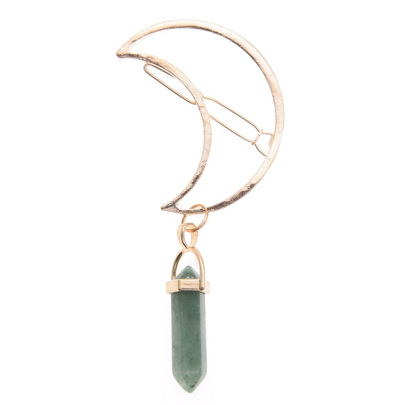 Women's Zinc Alloy Geometric Moon And Hexagonal Pendant Hairpin Retro Minimalist Hair Accessory