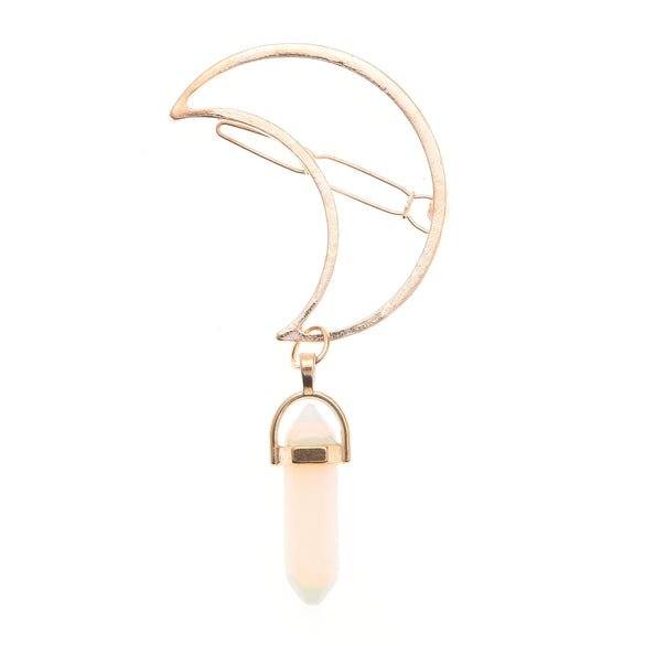 Women's Zinc Alloy Geometric Moon And Hexagonal Pendant Hairpin Retro Minimalist Hair Accessory