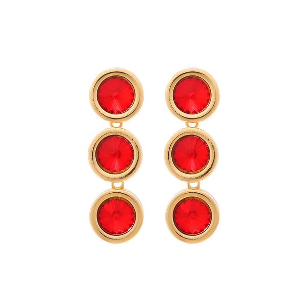 Women's Zinc Alloy Geometric Pendant Earrings With Diamond Design And Processing