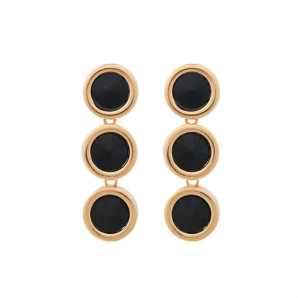 Women's Zinc Alloy Geometric Pendant Earrings With Diamond Design And Processing