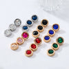 Women's Zinc Alloy Geometric Pendant Earrings With Diamond Design And Processing