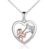 Women's Zinc Alloy Heartshaped Necklace With Electroplated Horse Zodiac Pendant And Geometric Animal Design Fashion Jewelry Gift