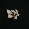 Women's Zinc Alloy Pearl Rhinestone Leaves Brooch Clothing Accessories Electroplated