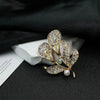 Women's Zinc Alloy Pearl Rhinestone Leaves Brooch Clothing Accessories Electroplated