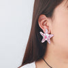 Women's Zinc Alloy Star Shaped Dripping Oil Fashion Earrings With Star Print