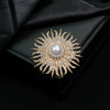 Women's Zinc Alloy Sunflower Brooch With Pearl Rhinestone Electroplating Accessories
