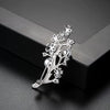Women's Zircon And Pearl Flower Leaf Brooch Decorative Fashion Clothing Accessory With Micro Inlay Detail