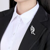 Women's Zircon And Pearl Flower Leaf Brooch Decorative Fashion Clothing Accessory With Micro Inlay Detail