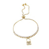 Women's Zircon Claw Chain Pull Out Bracelet With Heart Pendant Simple Natural Style Diamond Inlay Hand Jewelry