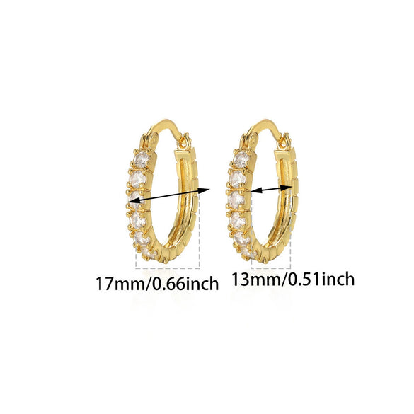 Women's Zircon Cross Goldplated Earrings New Style Simple And Elegant