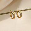 Women's Zircon Cross Goldplated Earrings New Style Simple And Elegant